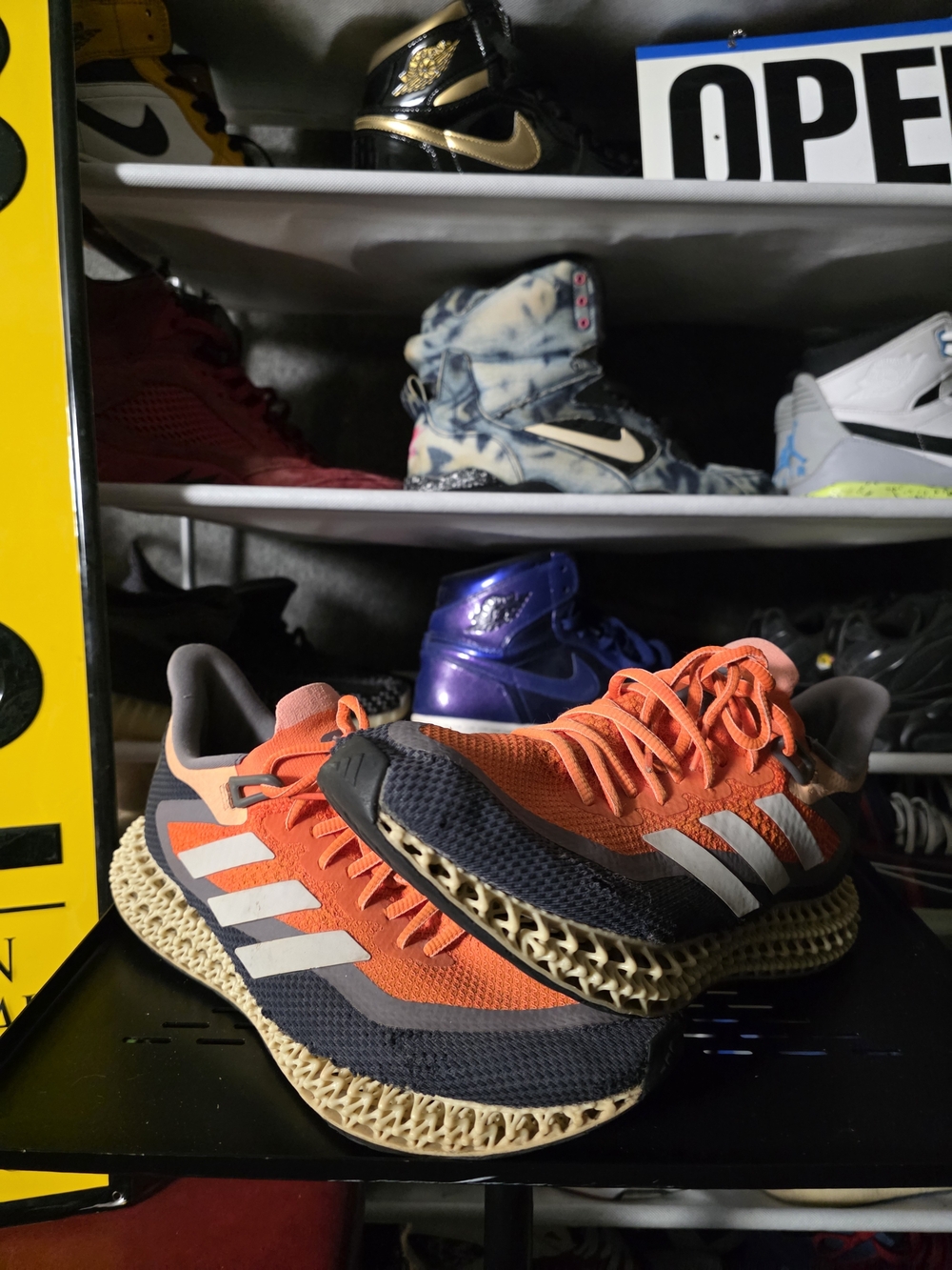 🔥 adidas Orange and Gray 4D Printed Sole Athletic Sneakers Men Size 10